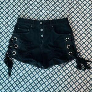 Carmar lace up jean shorts